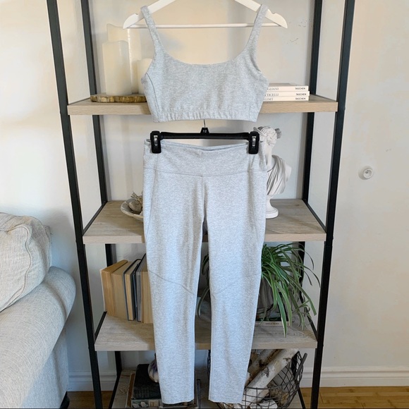 Outdoor Voices Pants - Outdoor Voices Double Time Bra & 7/8 Leggings Dove